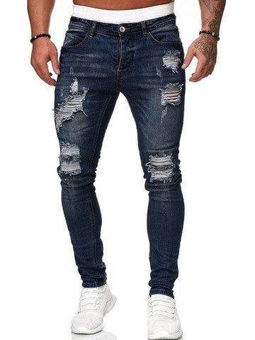 Five-color Ripped Casual Jeans